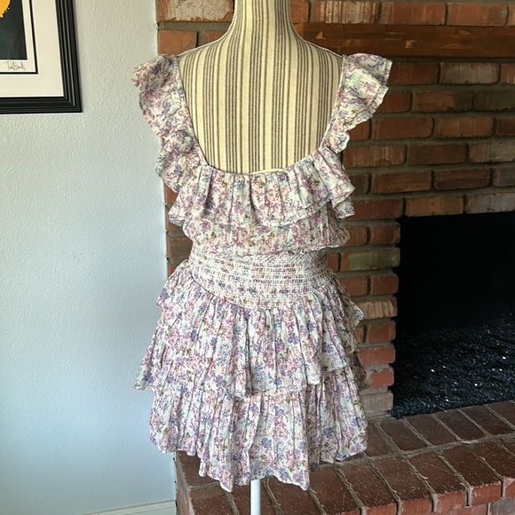 LoveShackFancy Shanely Mini Dress in Positano Blue Sz M - Picture 8 of 10